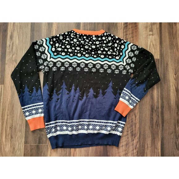 NWOT Fun.com Narwhal Blue Orange Crewneck Novelty Sweater Unisex Size L - Picture 4 of 6